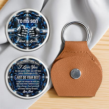 Load image into Gallery viewer, Personalized Pocket Hug Keychain Custom Gift for Son Dad
