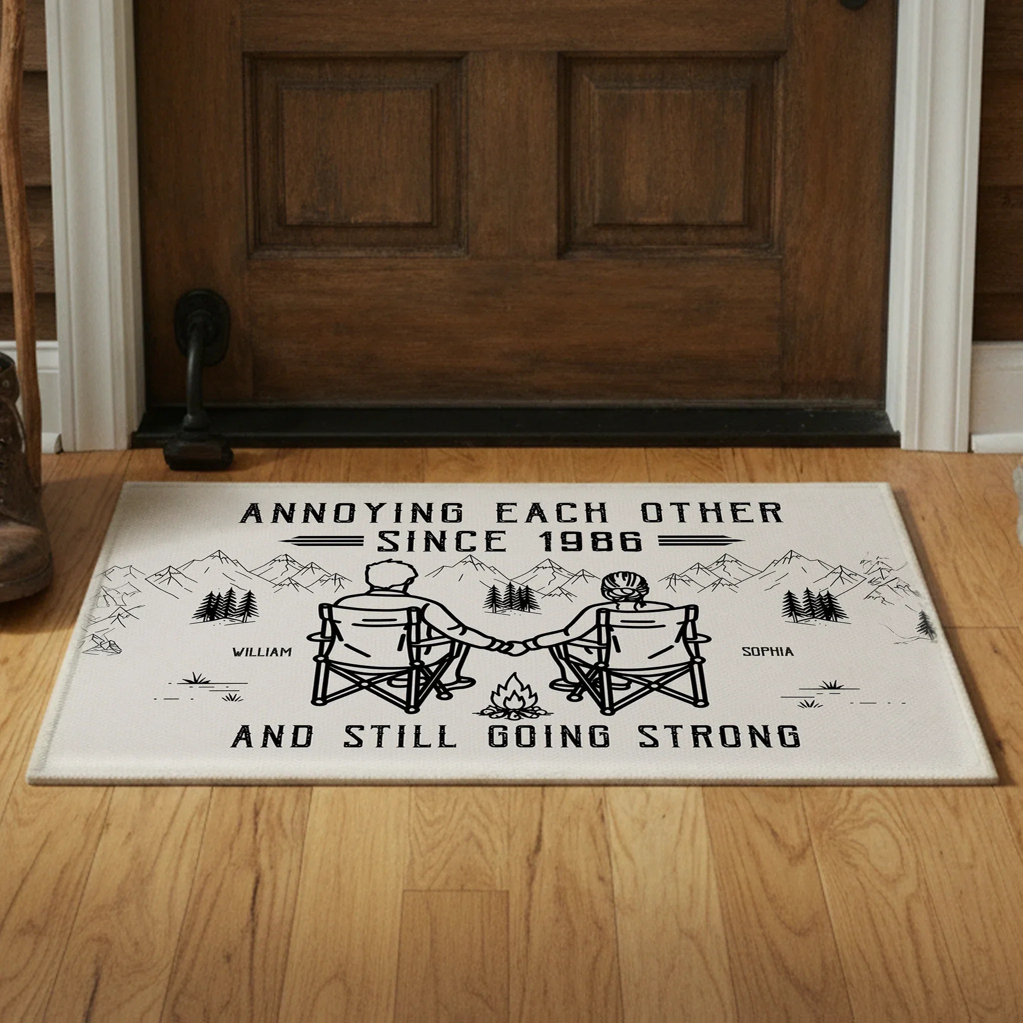 Personalized Doormat Couple Campfire Gift for Anniversary