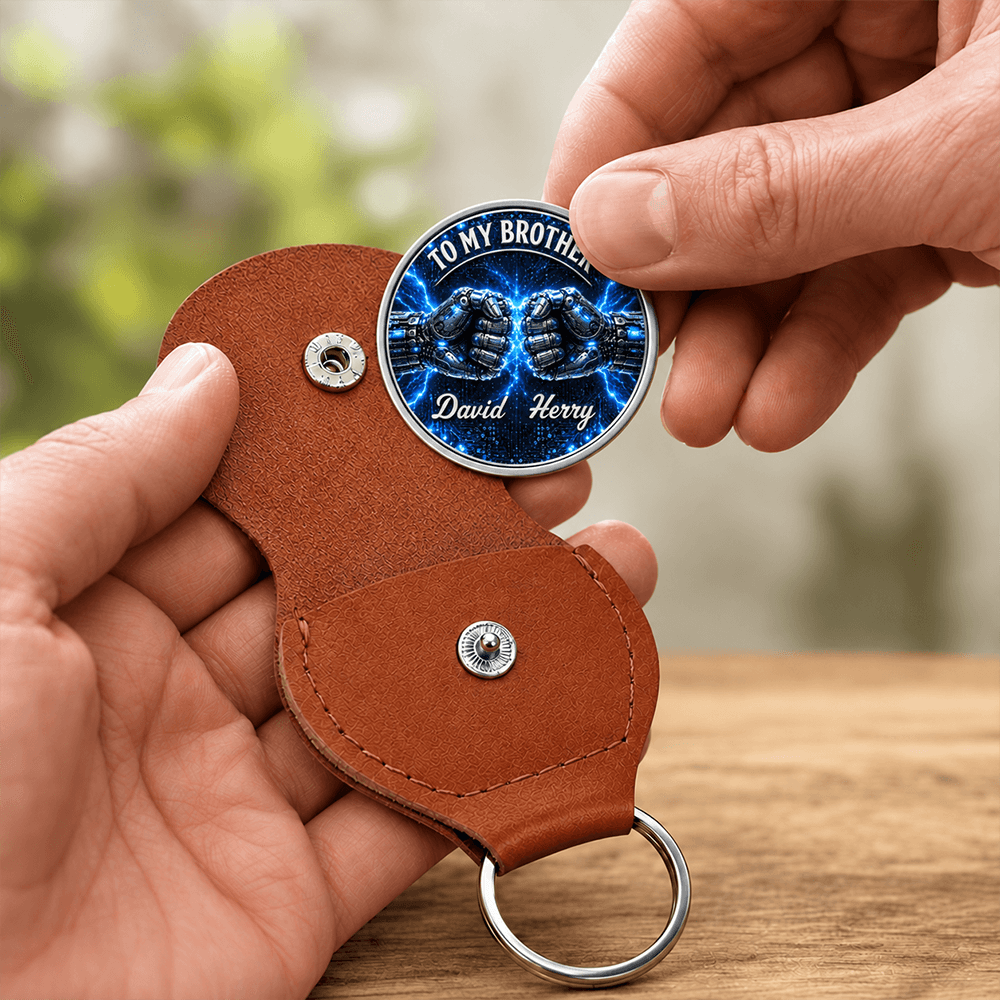 Personalized Brother Pocket Hug Keychain Custom Name Gift