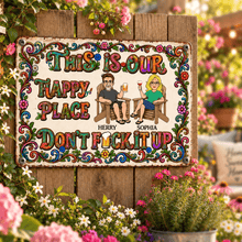 Load image into Gallery viewer, Personalized Vintage Floral Iron Sign for Couples Gift

