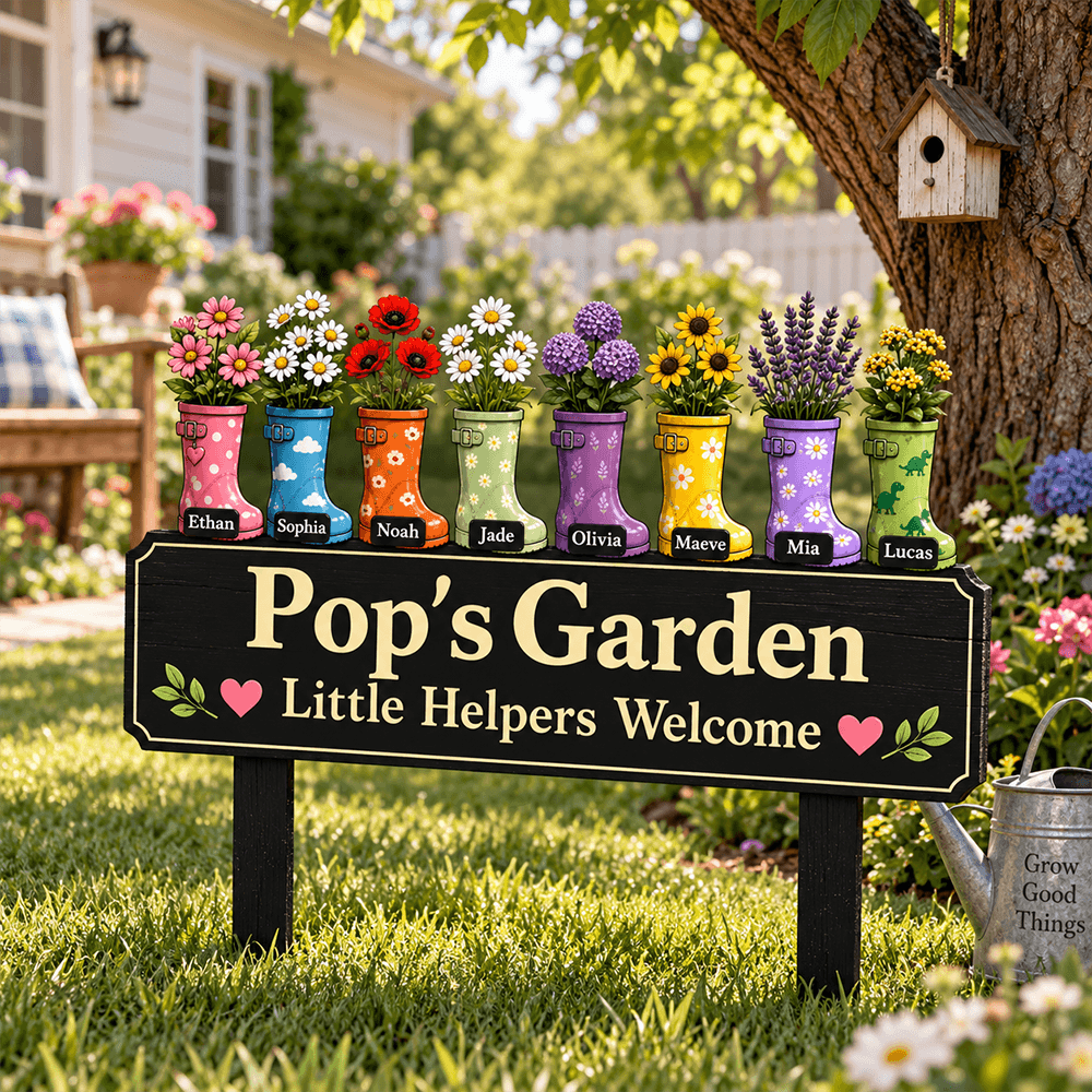 Personalized Garden Metal Stake Custom Name for Grandpa
