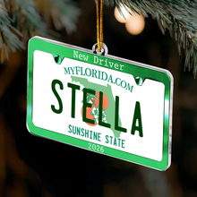Load image into Gallery viewer, Personalized New Driver Acrylic Ornament Gift for Teen Car Plate
