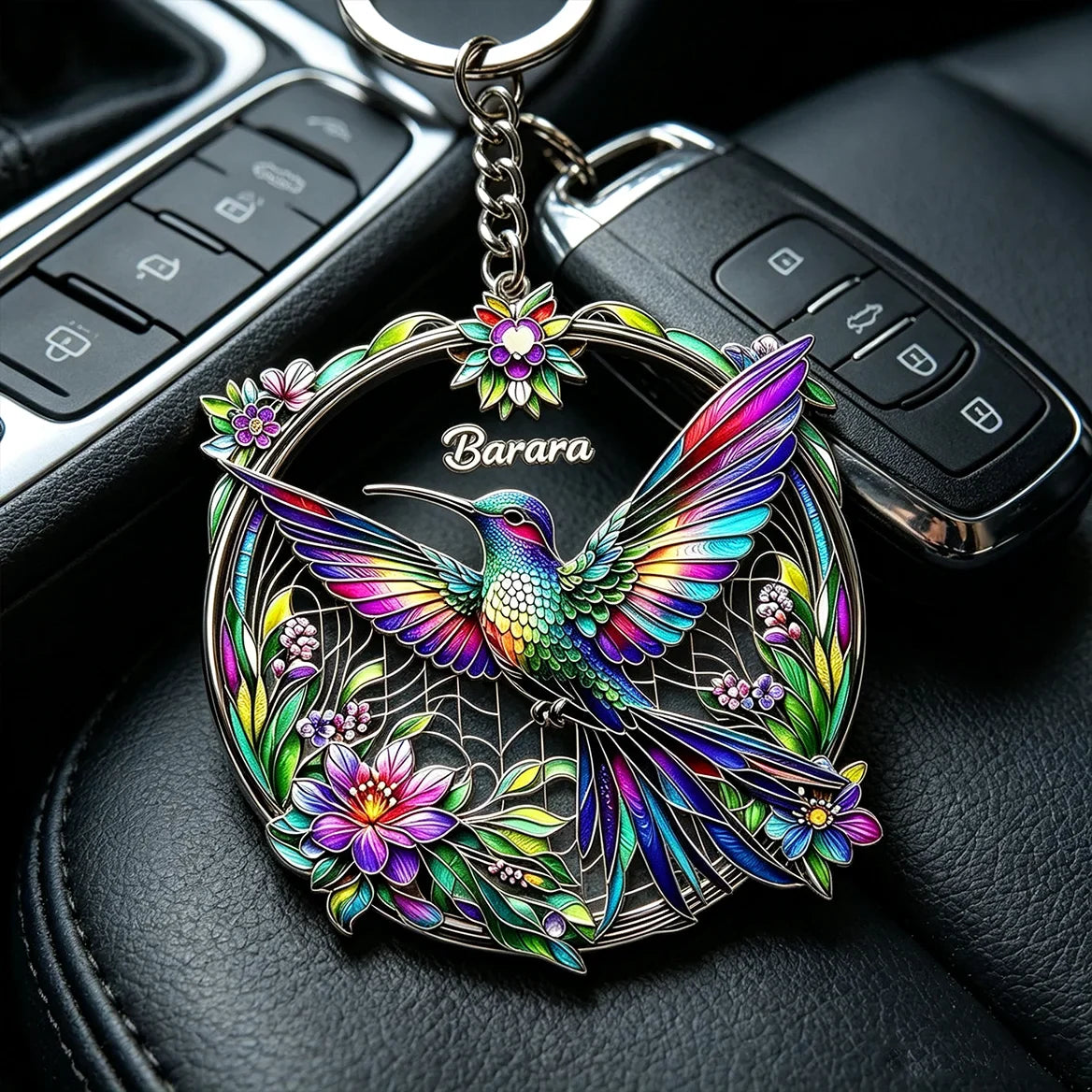 Personalized Acrylic Hummingbird Keychain Gift for Bird Lovers