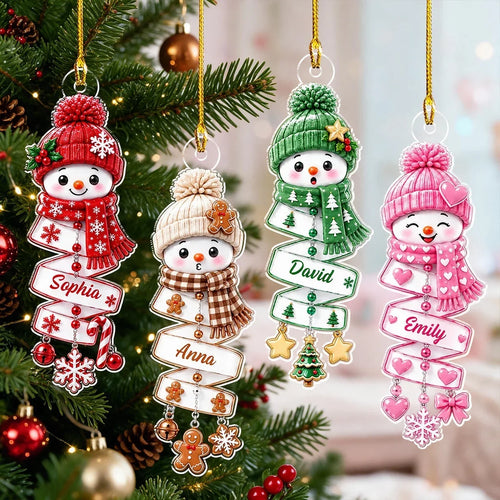 Personalized Acrylic Snowman Ornament Creative Christmas Gift for Kids