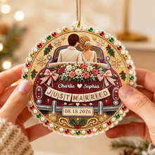 Load image into Gallery viewer, Personalized Acrylic Wedding Car Ornament Gift for Couple
