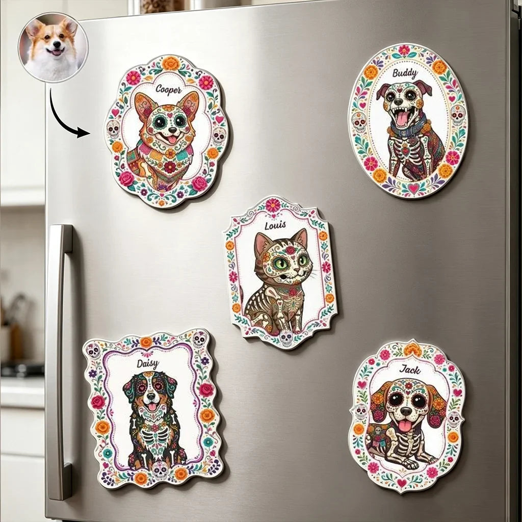 Personalized Acrylic Magnet Colorful Pet Art Gift for Dog Cat Lovers