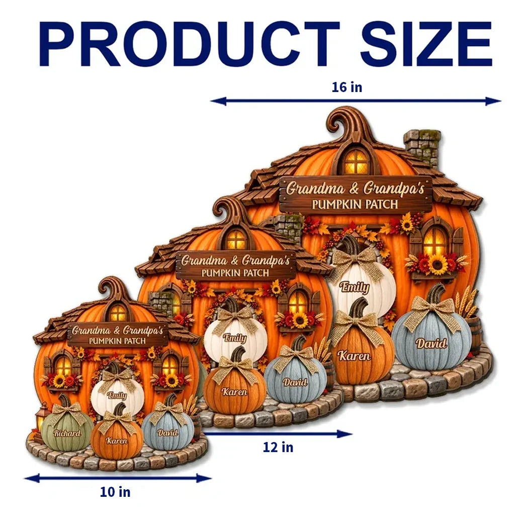 Personalized Wooden Pumpkin Cottage Sign Gift for Grandma & Grandpa