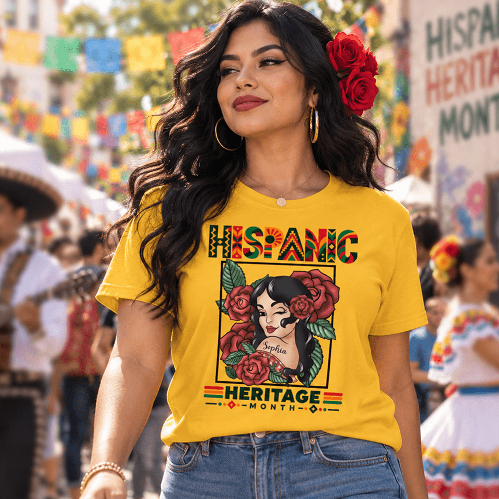 Personalized Hispanic Heritage Month Shirt Custom Latina Portrait Gift for Her