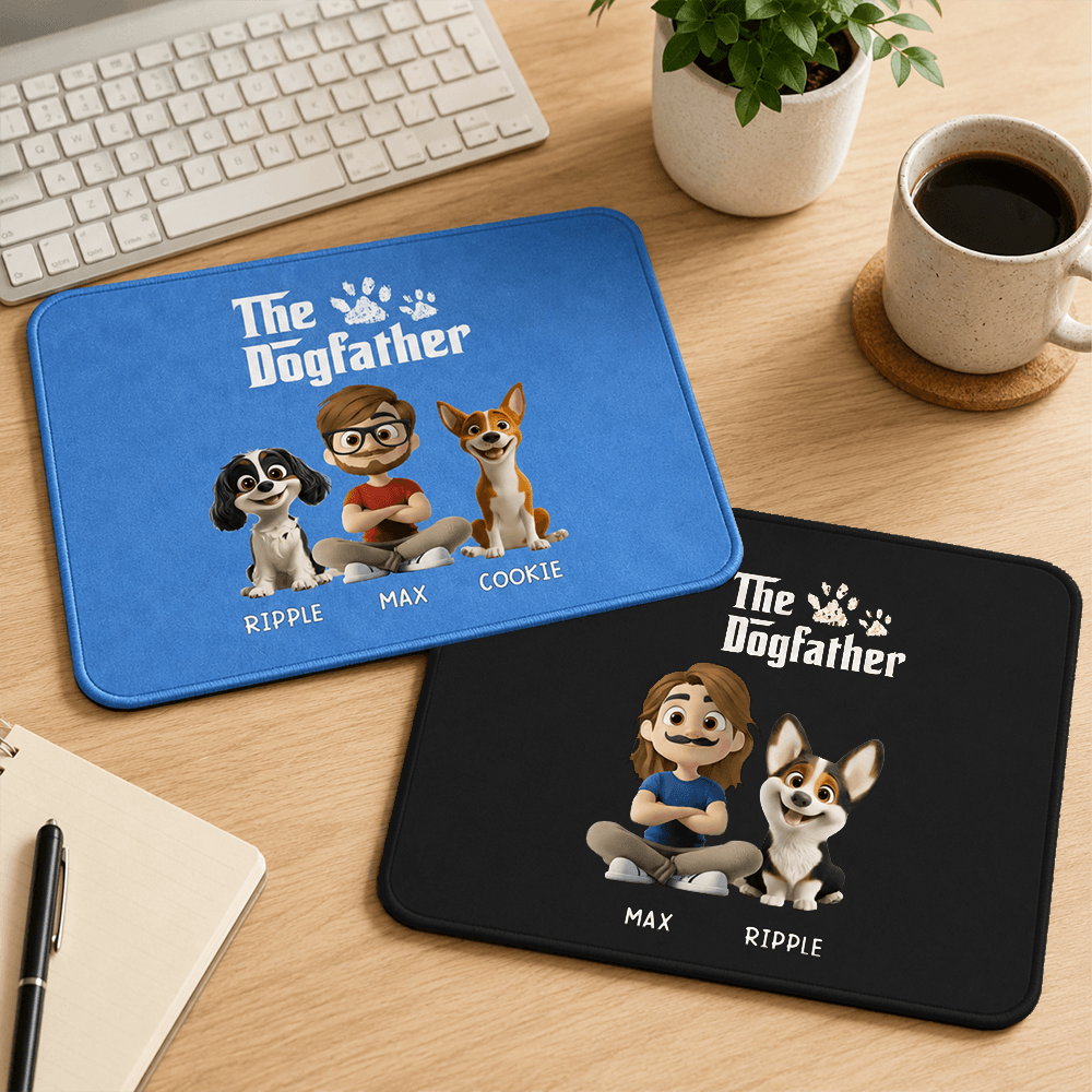 Personalized Dogfather Gift Set Custom Mouse Pad & Hat for Dog Dads