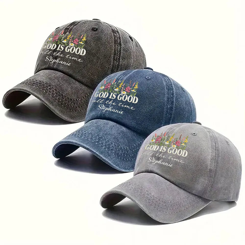 Personalized Embroidered Cap for Women with Floral Design - Inspirational Gift Hat MagicInPrints