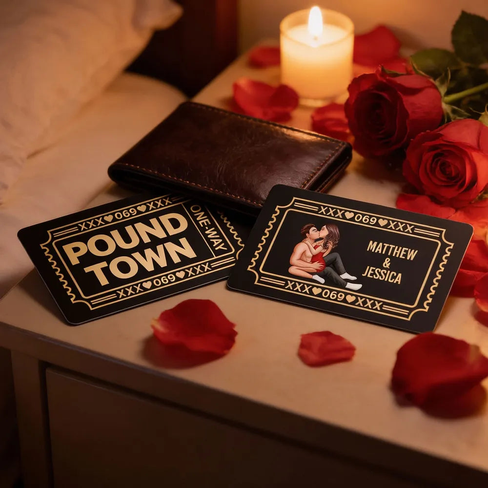Custom Engraved Metal Wallet Card for Couples - Romantic Gift Wallet Card MagicInPrints