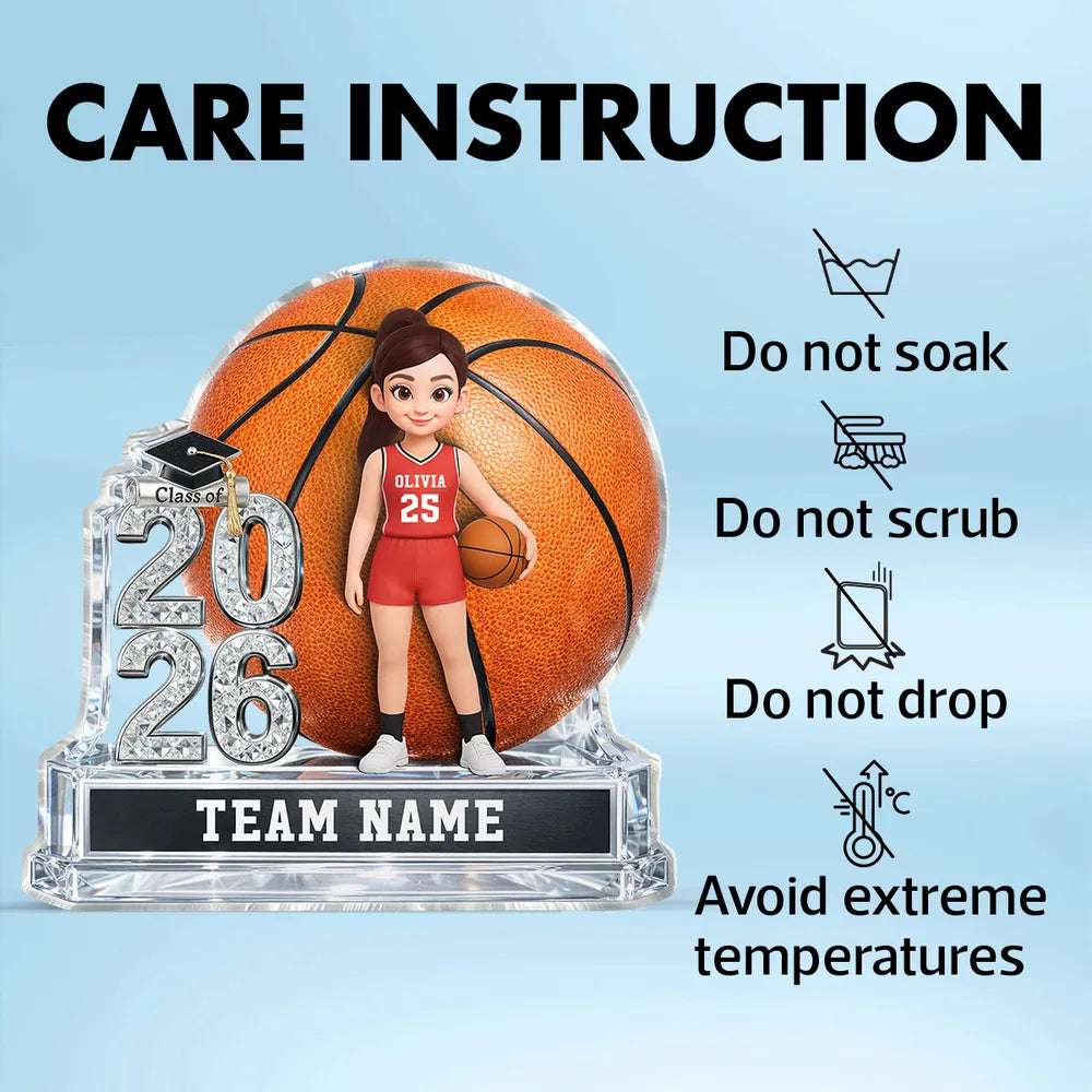 Personalized Basketball Graduation Trophy for Class of 2026 - Custom Team Name Plaque MagicInPrints