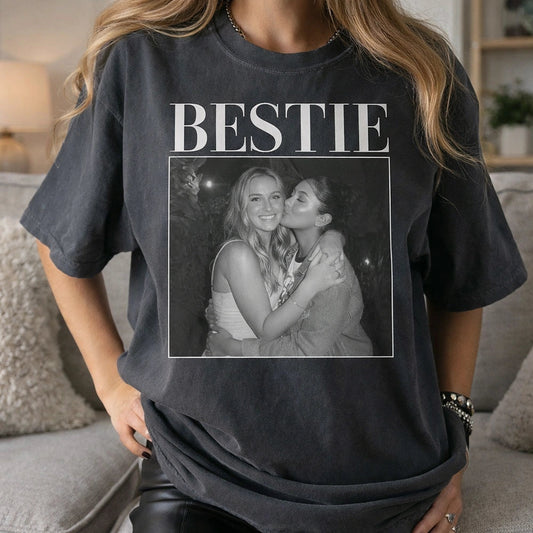 Custom Photo Best Friend T-Shirt for Women - Friendship Gift Cloth MagicInPrints
