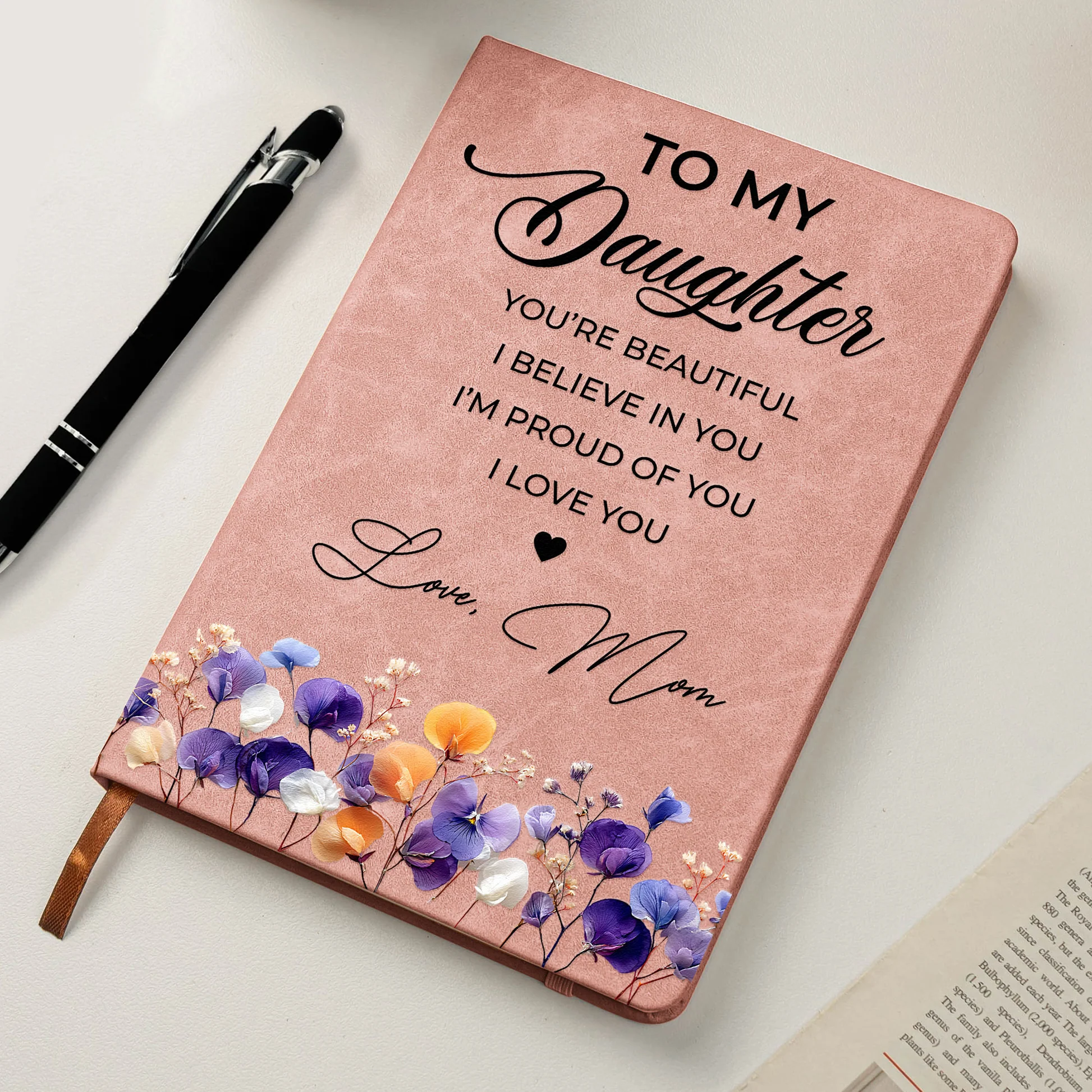 Personalized Floral Journal for Daughter, Niece, Granddaughter - Sentimental Gift Stationery MagicInPrints