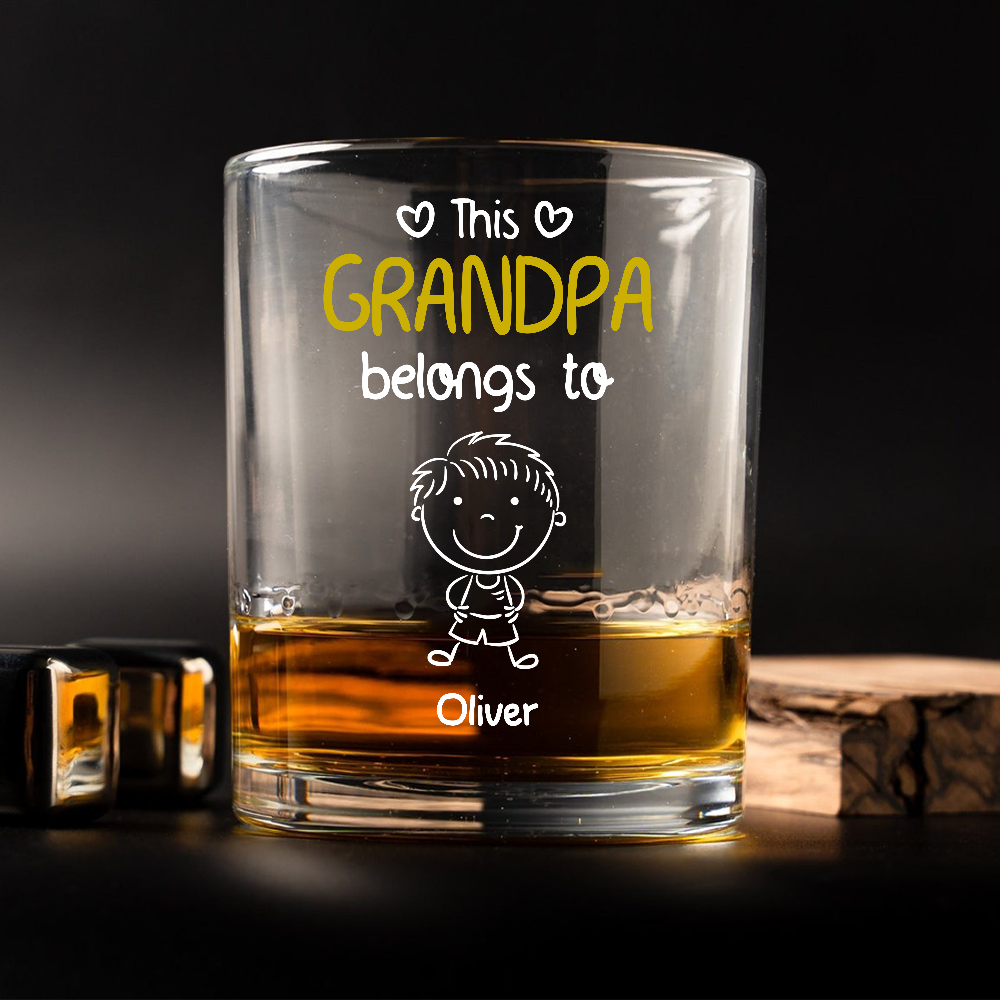 Personalized Grandpa Whiskey Glass - Custom Kids' Names Gift for Christmas Cup MagicInPrints