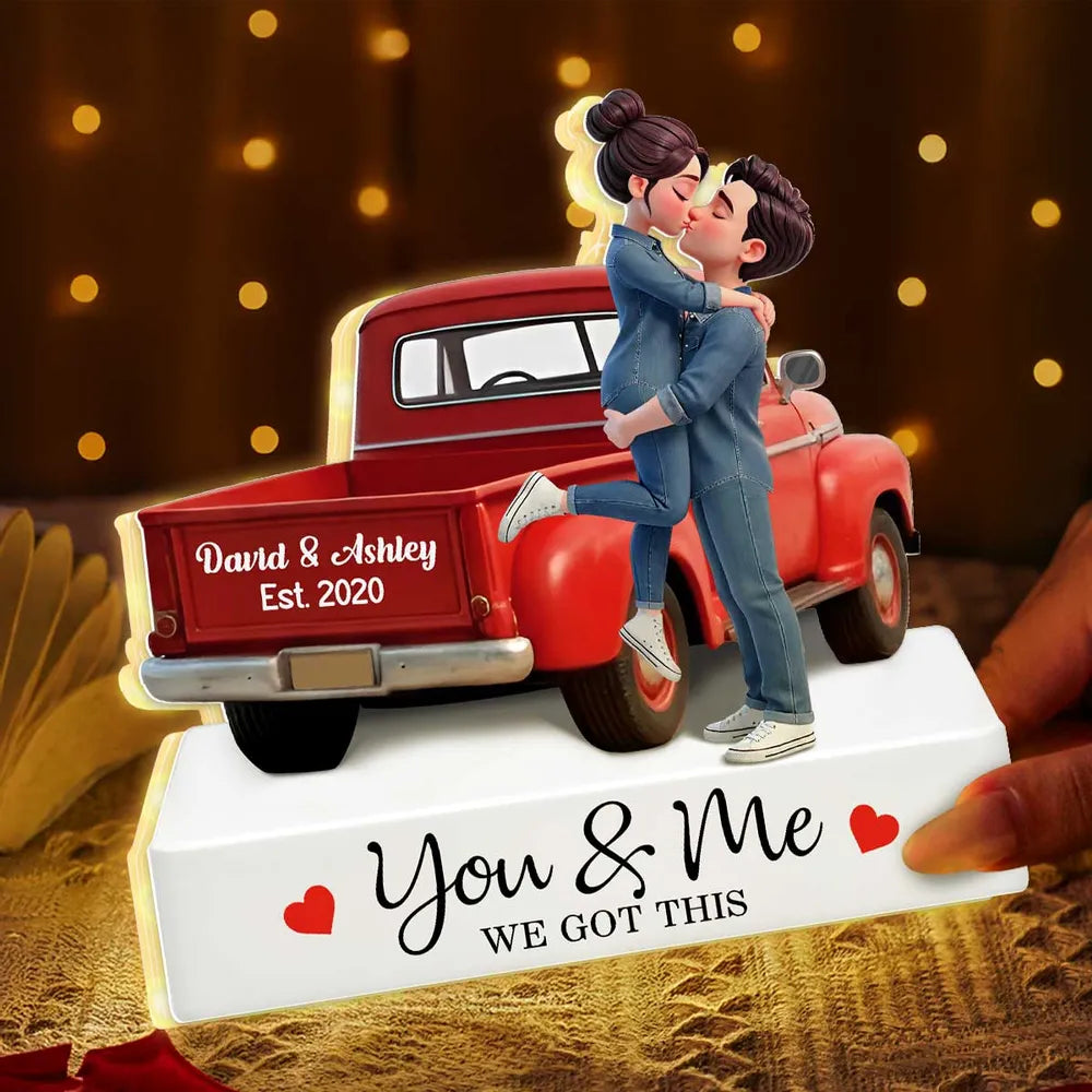 Personalized Couple Figurine Romantic Gift for Anniversary - Custom Names & Date Plaque MagicInPrints