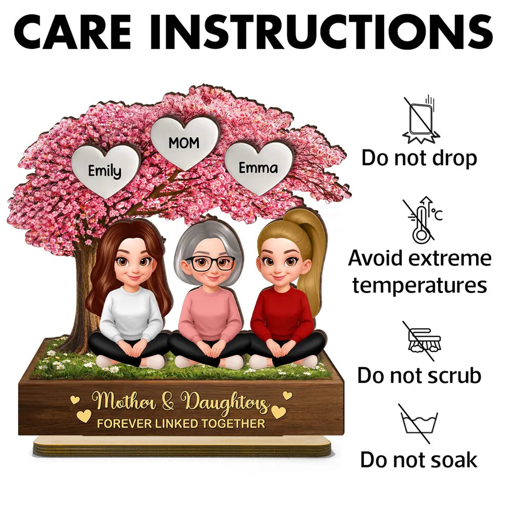 Personalized Mother Daughter Figurine Gift - Custom Names Keepsake for Family Love Plaque MagicInPrints