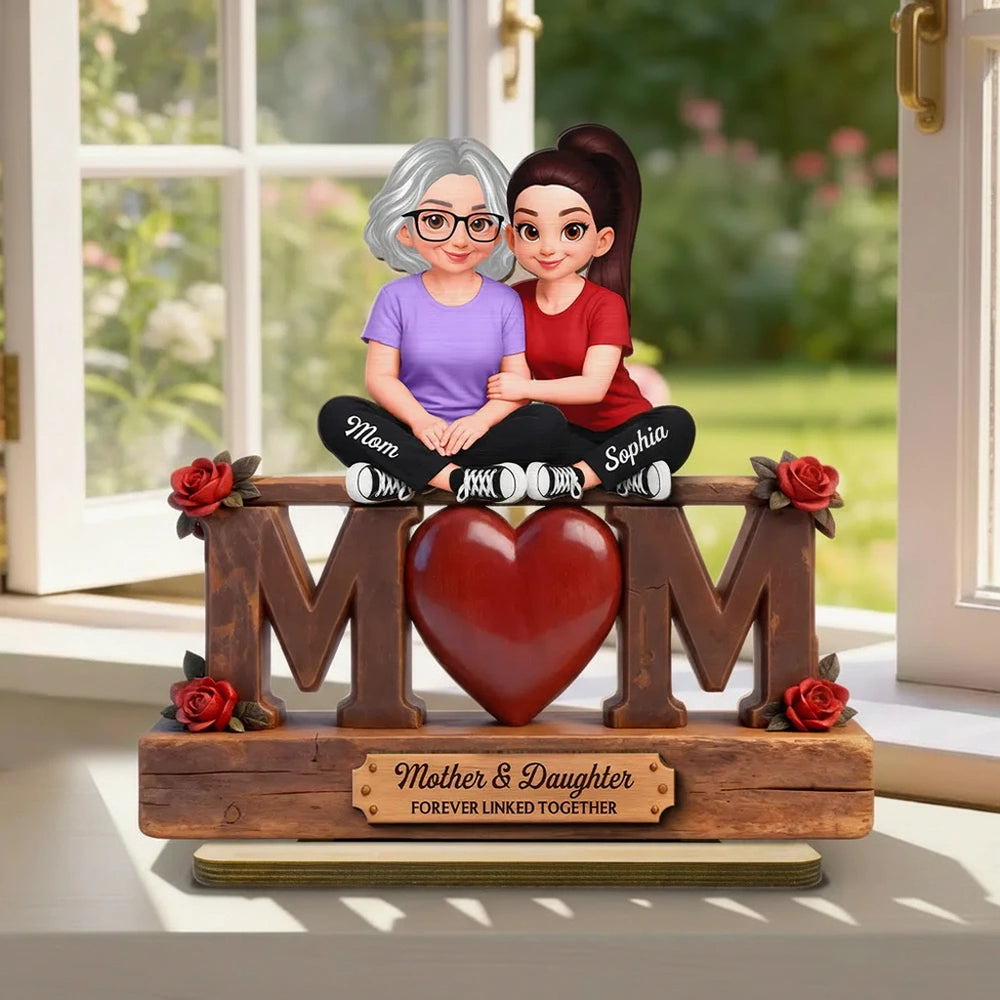 Personalized Mother Daughter Figurine Gift - Sentimental Home Decor for Mother's Day Plaque MagicInPrints