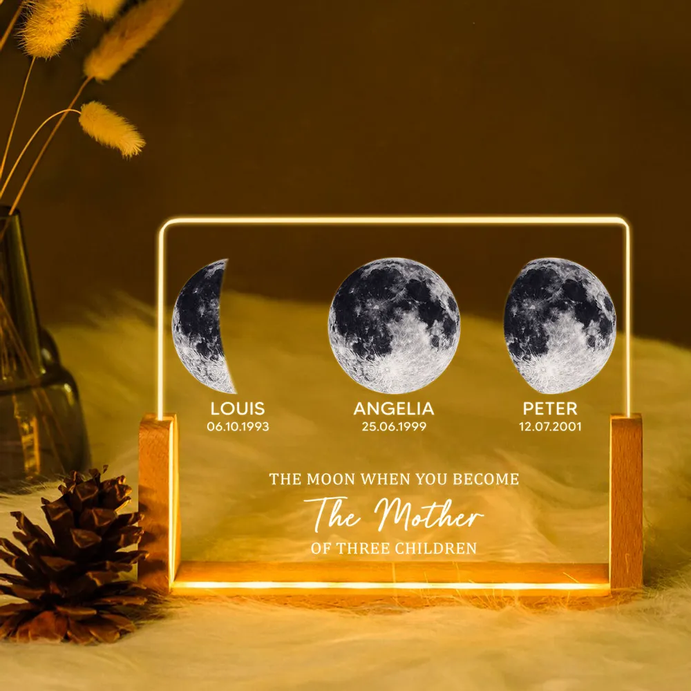 Personalized Moon Phase Acrylic Plaque for Mothers - Sentimental Gift for Family Plaque MagicInPrints