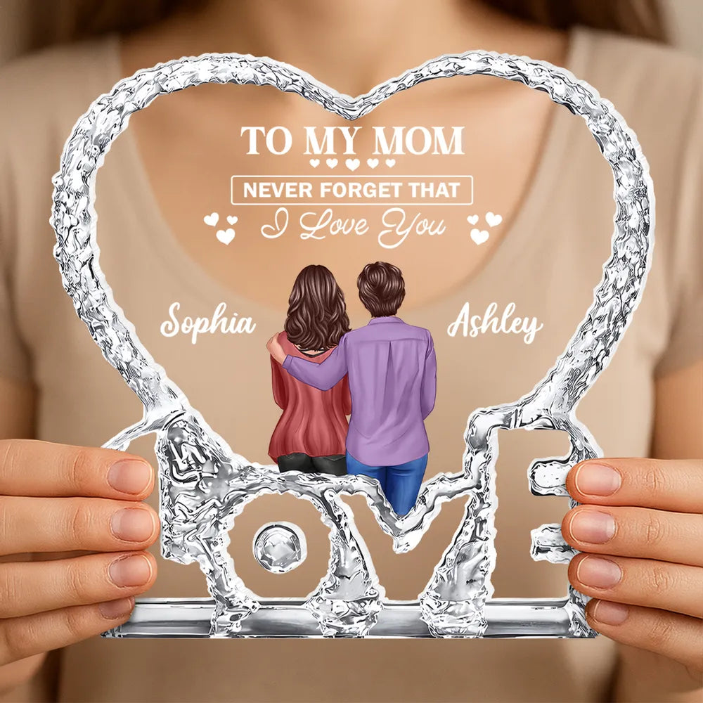 Personalized Heart-Shaped Acrylic Plaque for Mom - Sentimental Gift for Mother's Day Plaque MagicInPrints