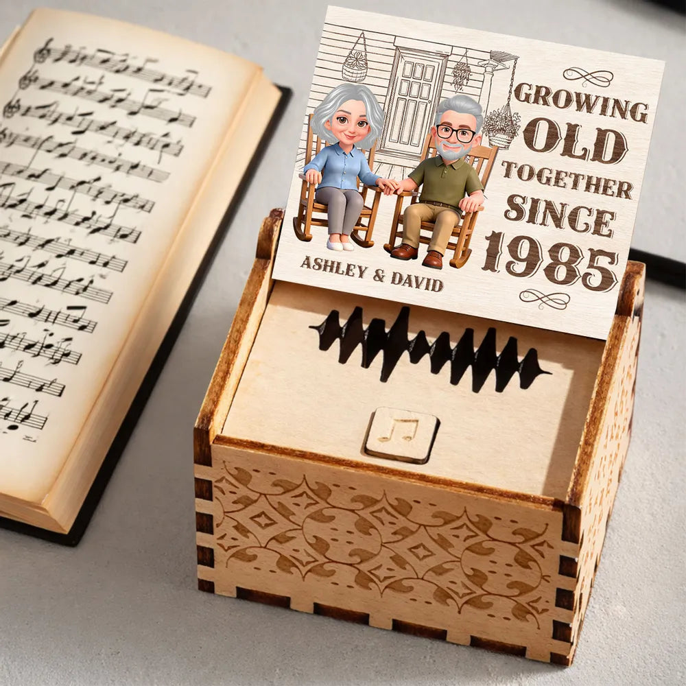 Personalized Wooden Music Box for Couples - Anniversary Gift Since 1985 Plaque MagicInPrints