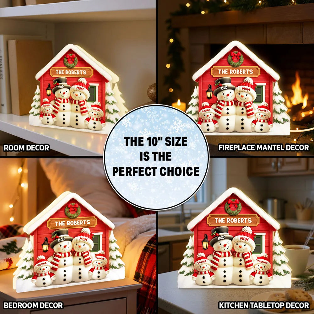 Personalized Snowman Family Ornament for Christmas - Custom Holiday Decoration Plaque MagicInPrints