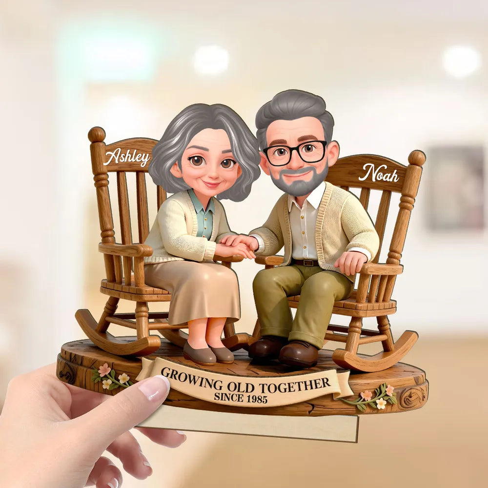Personalized Couple Figurine for Seniors - Custom Anniversary Gift Plaque MagicInPrints