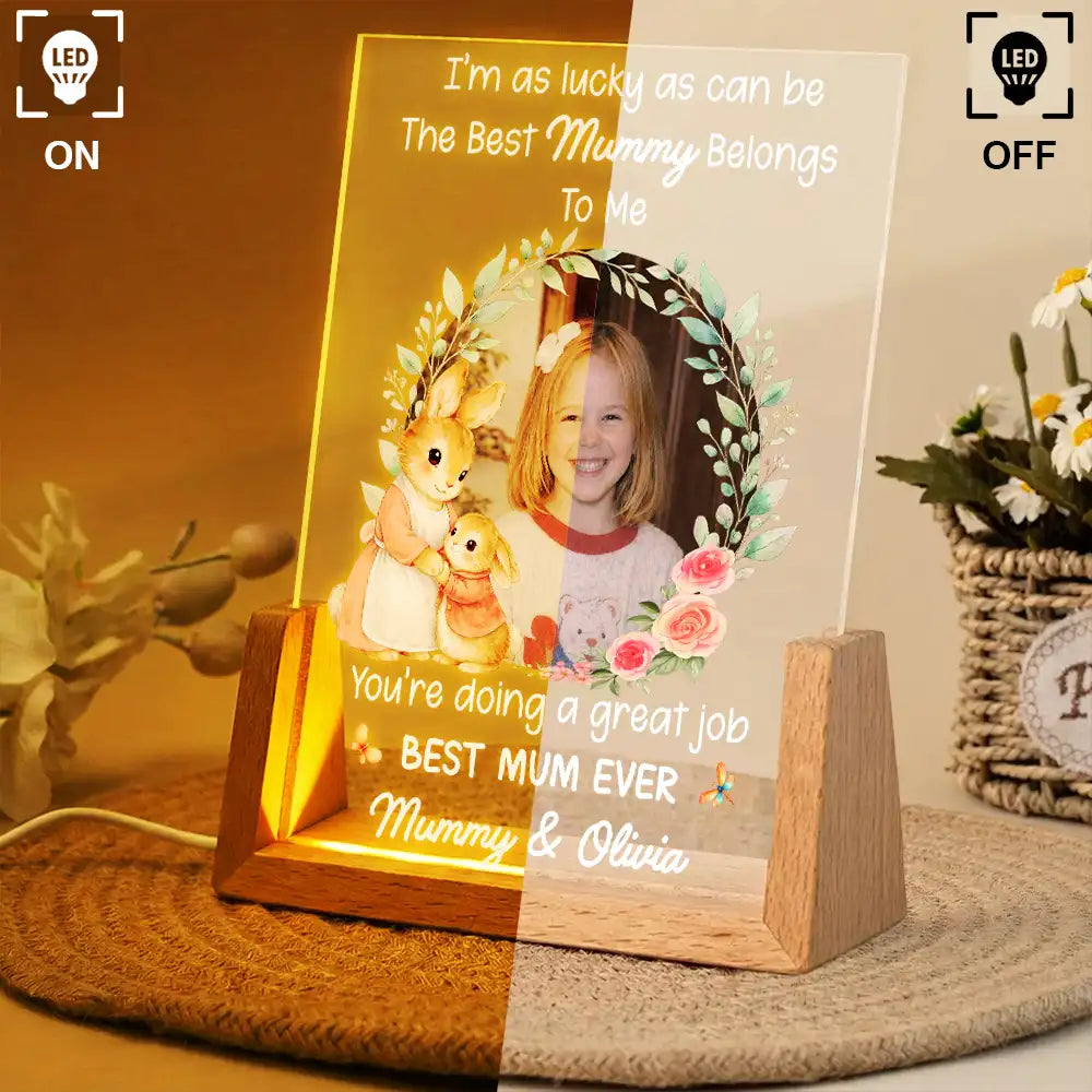 Personalized LED Acrylic Photo Frame for Mom - First Mother's Day Gift Plaque MagicInPrints