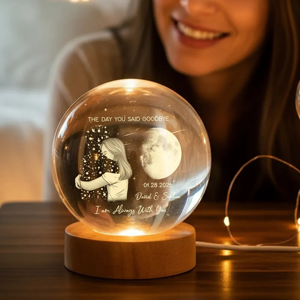 Personalized Memorial Moon Lamp for Couples - Sentimental Keepsake Lamp MagicInPrints