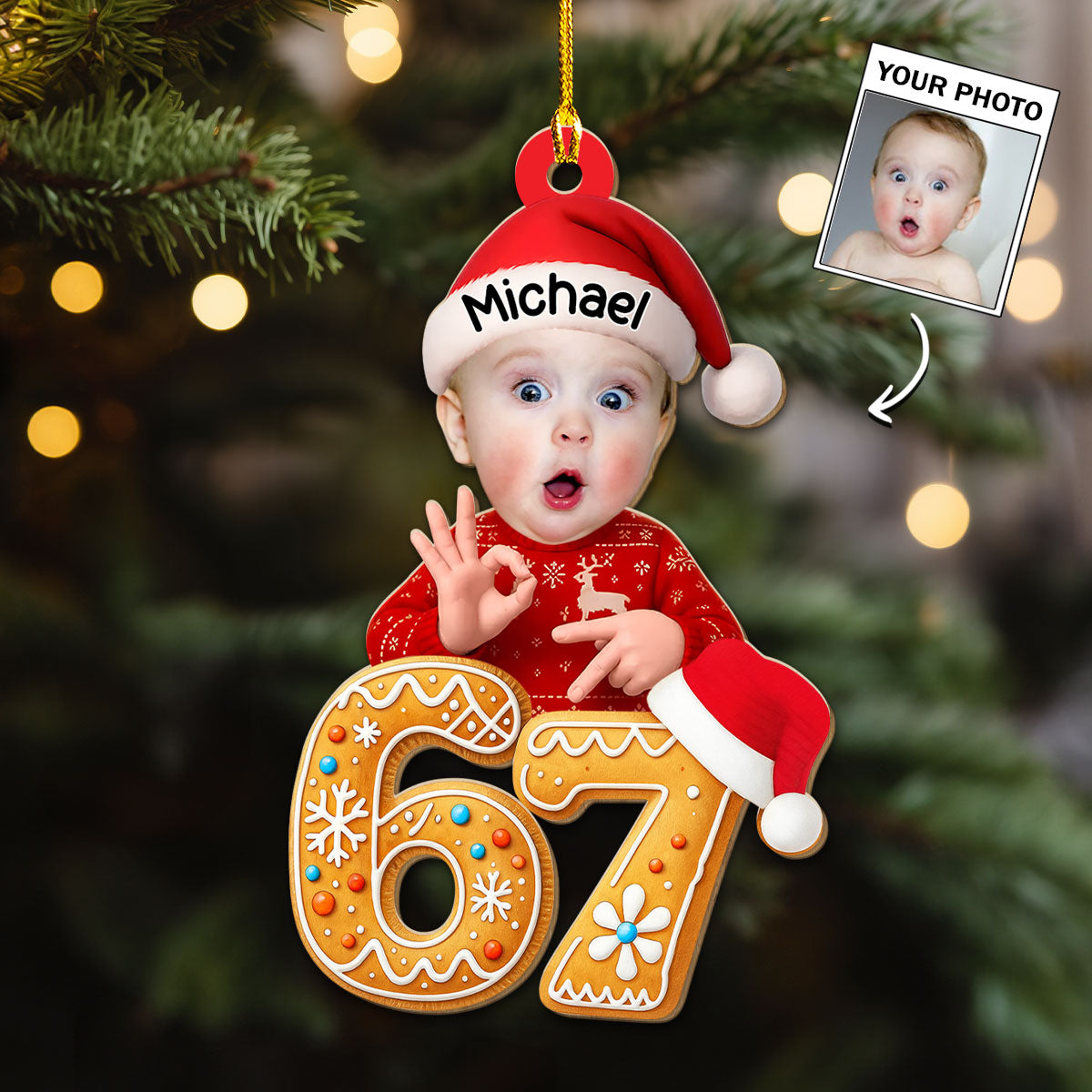 Personalized Baby Photo Christmas Ornament for Family - Holiday Keepsake Ornament MagicInPrints