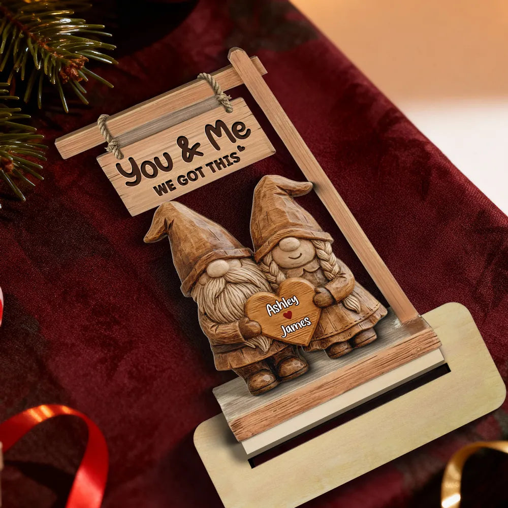 Personalized Gnome Couple Figurine for Couples - Romantic Home Decor Gift Plaque MagicInPrints