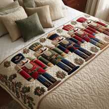 Load image into Gallery viewer, Celebrate the Season – Personalized Nutcracker Parade Quilted Bed Runner – Gift for Home Decor Lovers Quilted Bed Runner MagicInPrints
