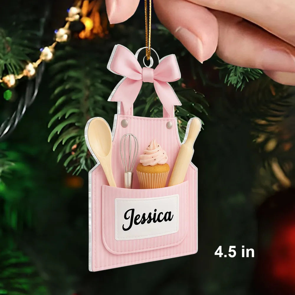 Personalized Baker's Apron Christmas Ornament for Chefs - Holiday Gift Ornament MagicInPrints