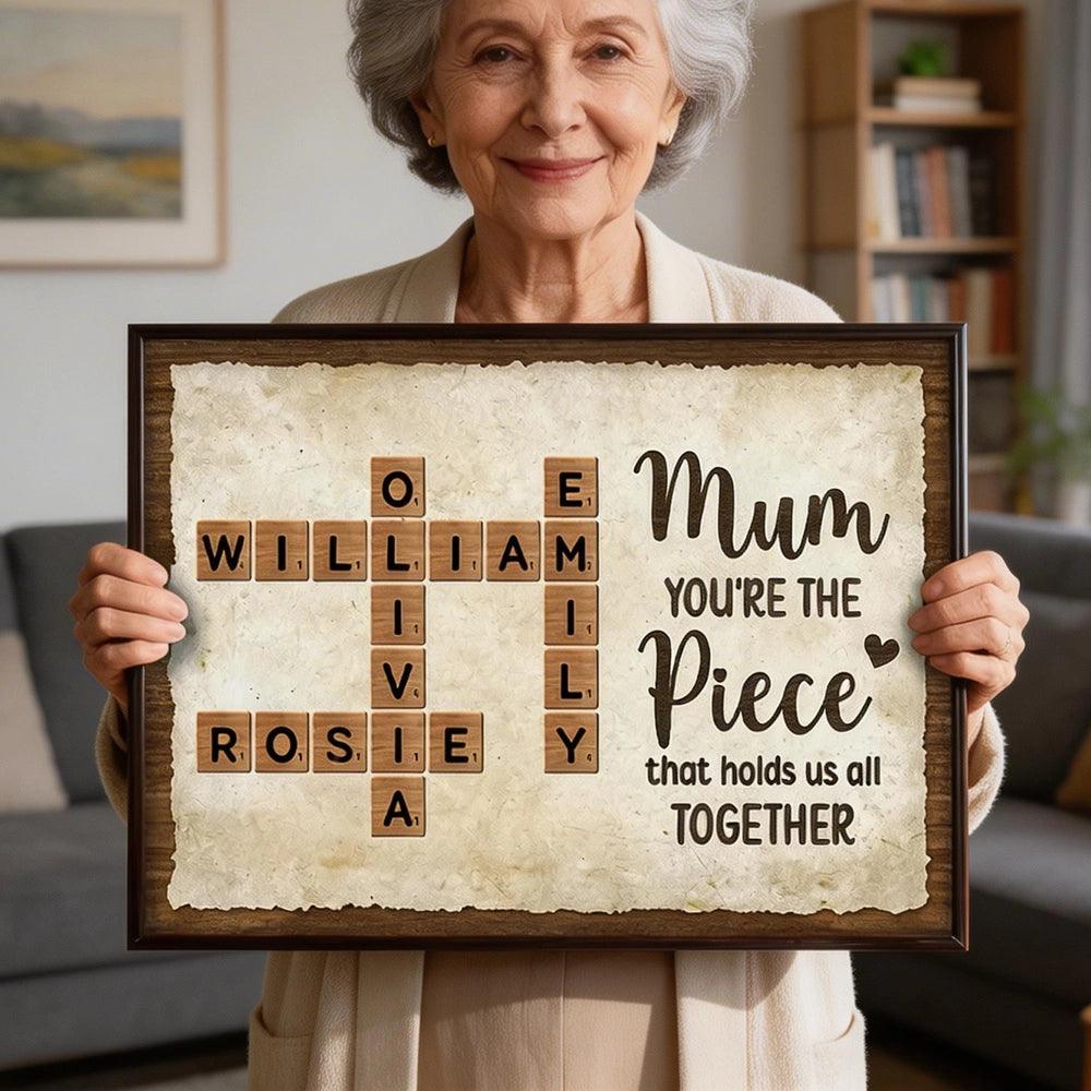 Personalized Family Name Crossword Wall Art for Mum - Heartfelt Gift for Mother's Day Poster or Canvas MagicInPrints