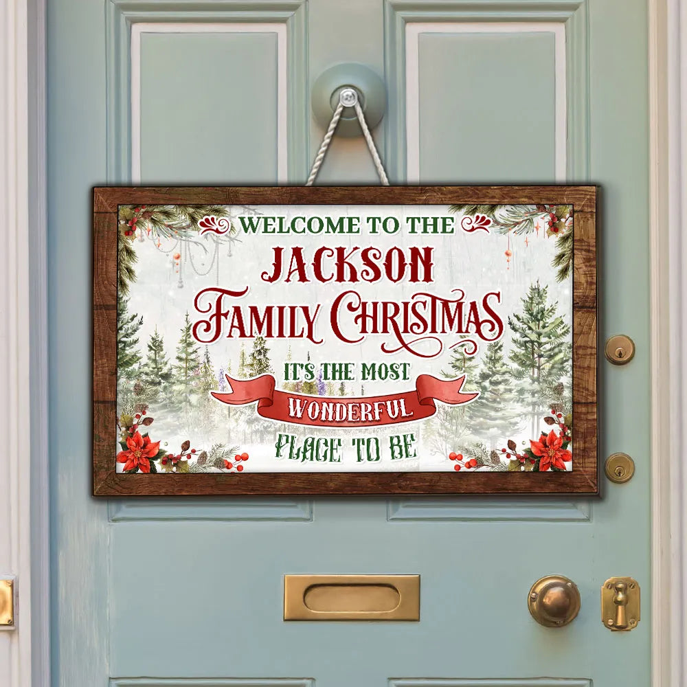 Personalized Family Christmas Sign - Rustic Holiday Decor for Home Sign MagicInPrints