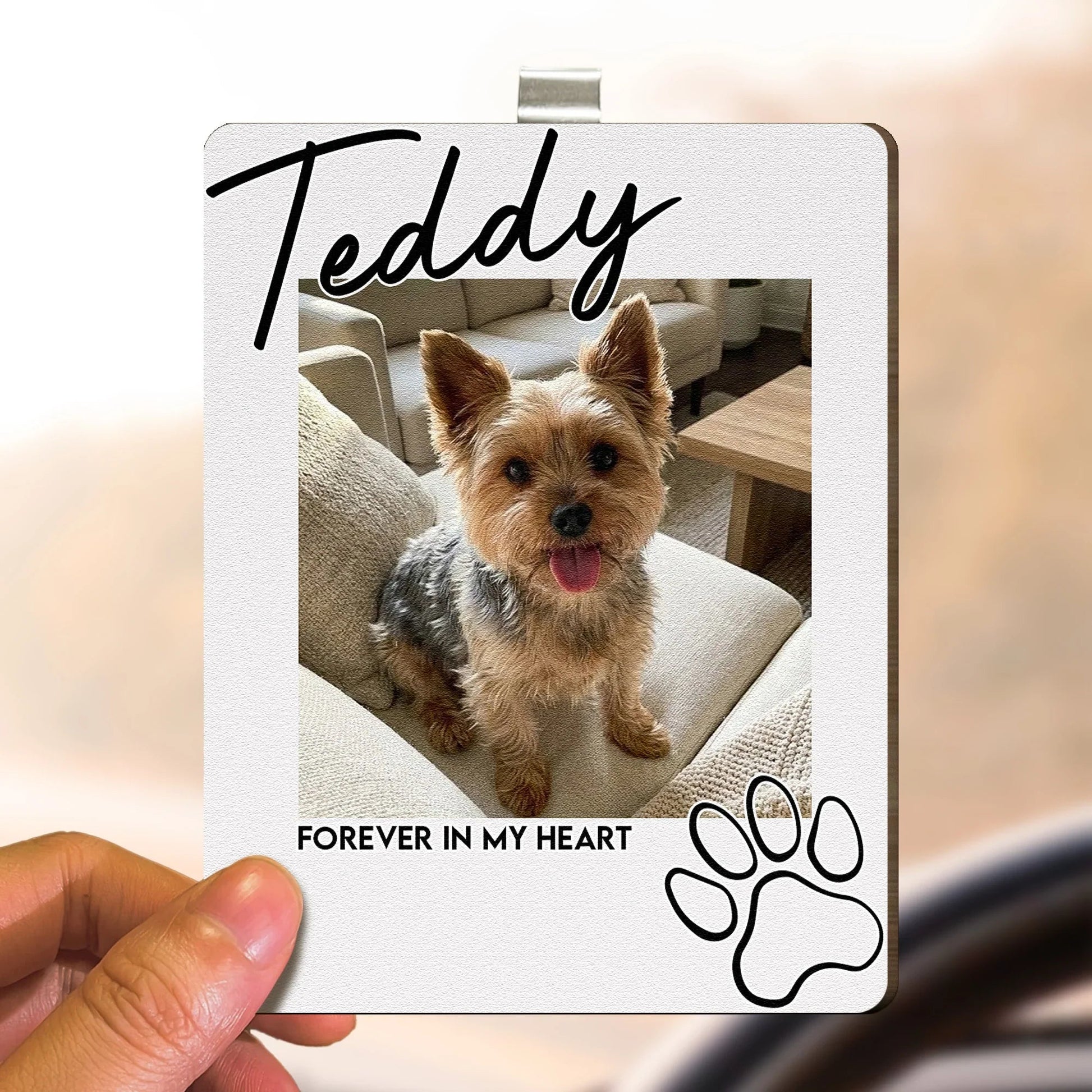 Custom Pet Memorial Plaque for Dog Lovers - Forever in My Heart Car Hanger MagicInPrints