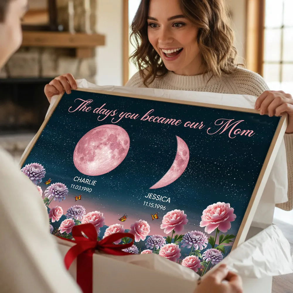 Personalized Moon Phase Canvas Print for Mom - Sentimental Gift for Mother's Day Poster or Canvas MagicInPrints