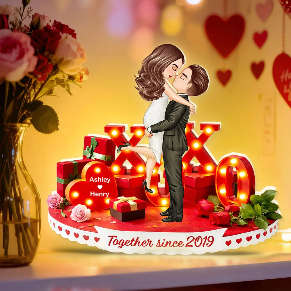 Personalized Romantic Couple Figurine for Anniversaries - Custom Names and Dates Plaque MagicInPrints