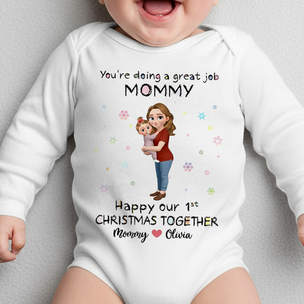 Personalized Baby Onesie for Mommy - First Christmas Together Cloth MagicInPrints