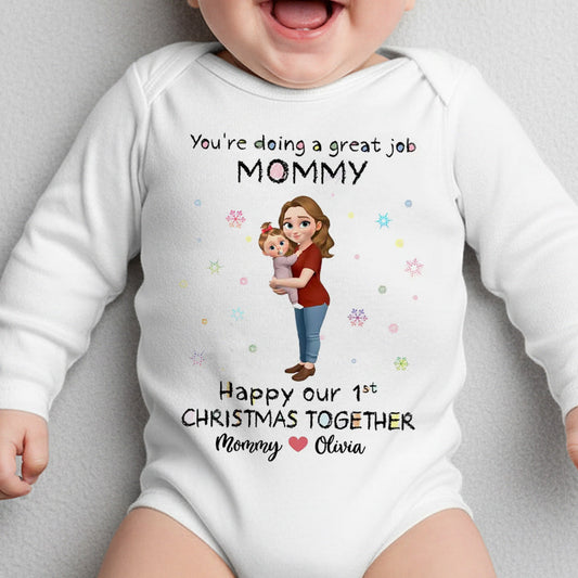 Personalized Baby Onesie for Mommy - First Christmas Together Cloth MagicInPrints