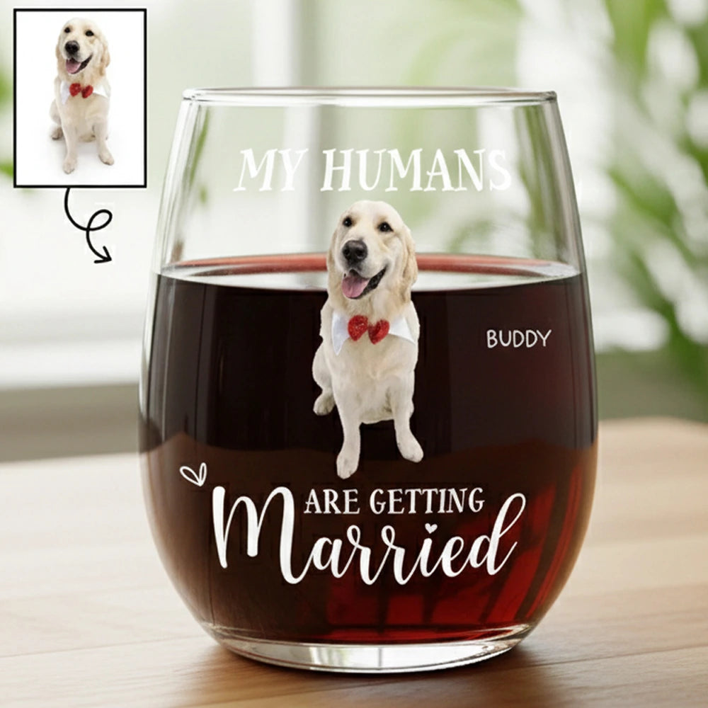 Custom Dog Photo Wine Glass for Weddings - Personalized Gift Cup MagicInPrints