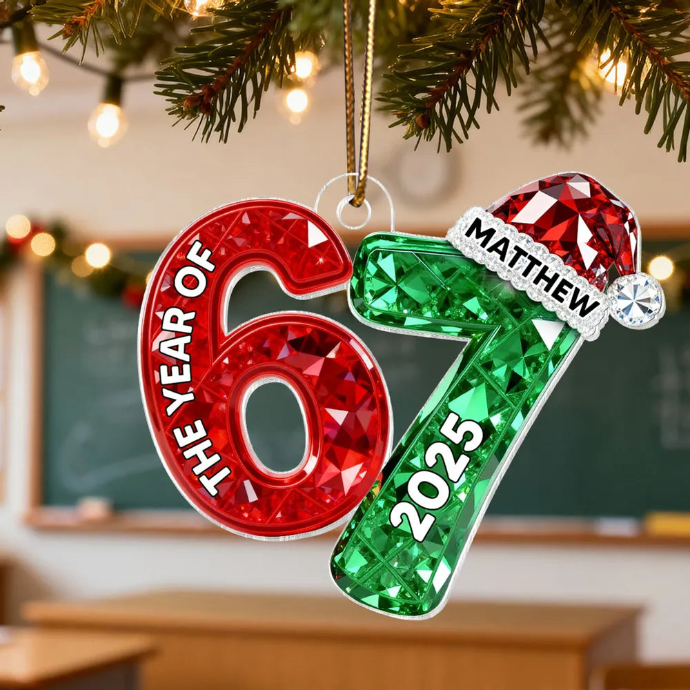 Personalized Christmas Ornament for 67th Birthday - Custom Year 2025 Gift Ornament MagicInPrints