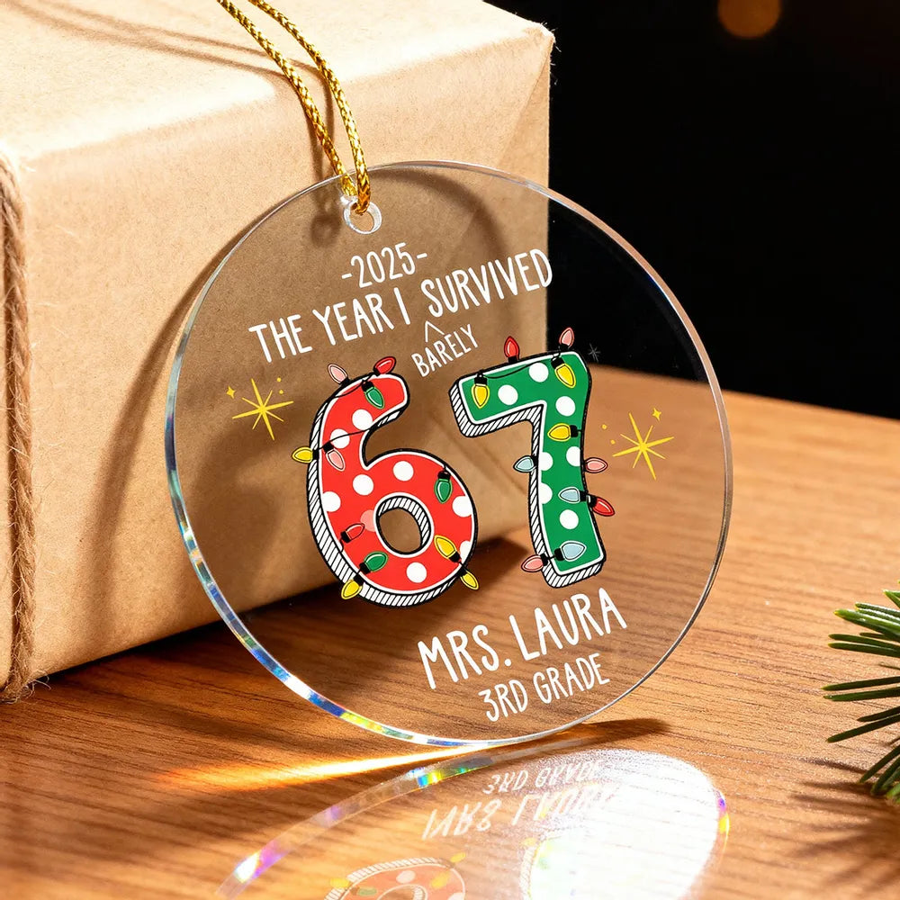 Personalized Teacher Christmas Ornament 2025 - Funny Holiday Gift for 3rd Grade Ornament MagicInPrints