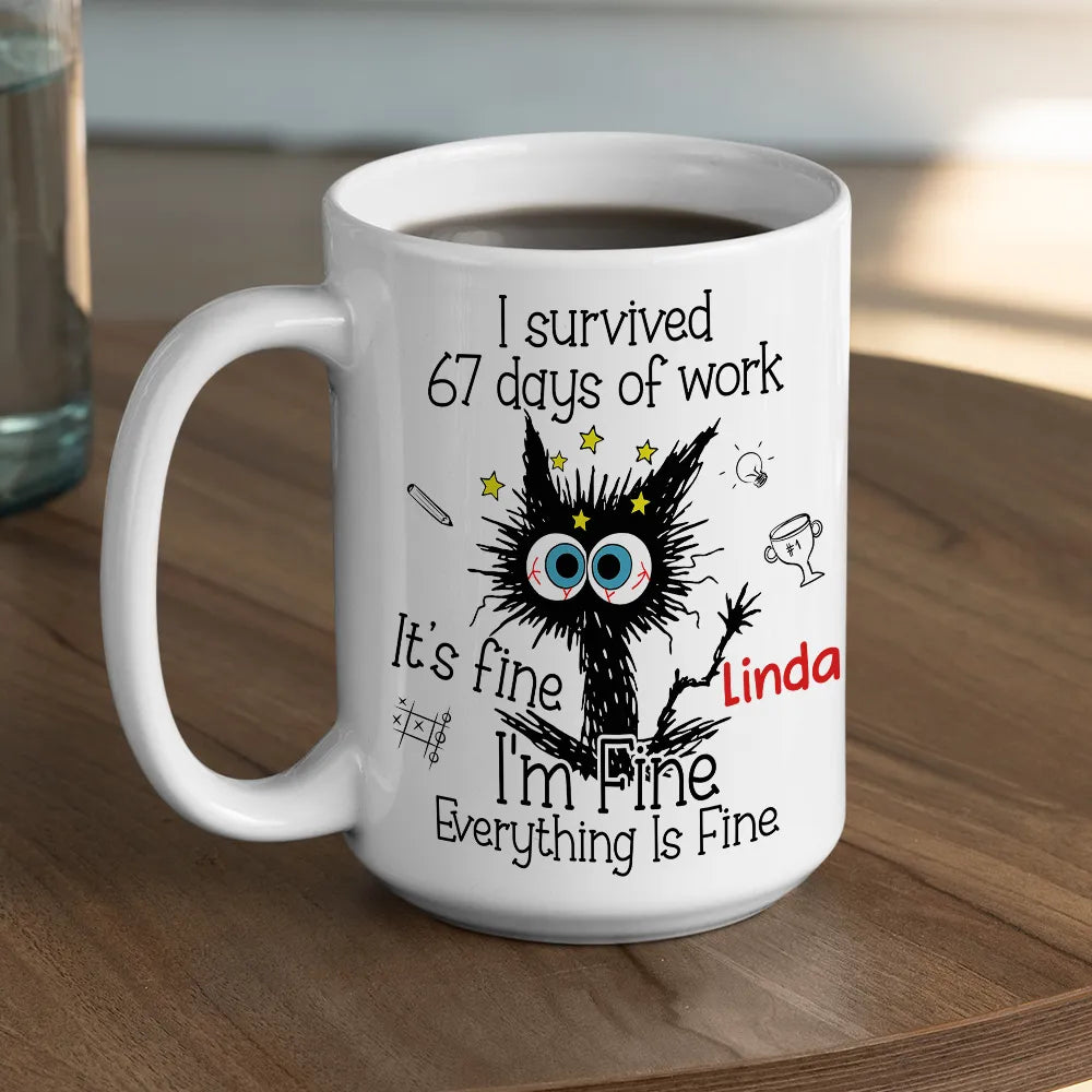 Custom Funny Cat Mug for Office Workers - Work Stress Relief Gift Cup MagicInPrints