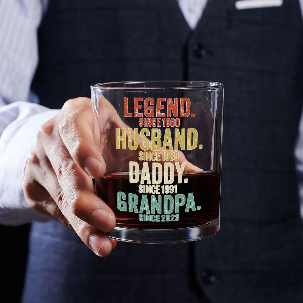 Personalized Whiskey Glass for Dad - Legend Husband Daddy Grandpa Gift Cup MagicInPrints