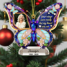 Load image into Gallery viewer, Your Wings Were Ready but My Heart Was Not - Memorial Christmas Ornament - Custom Photo Gift for Loved Ones Ornament MagicInPrints
