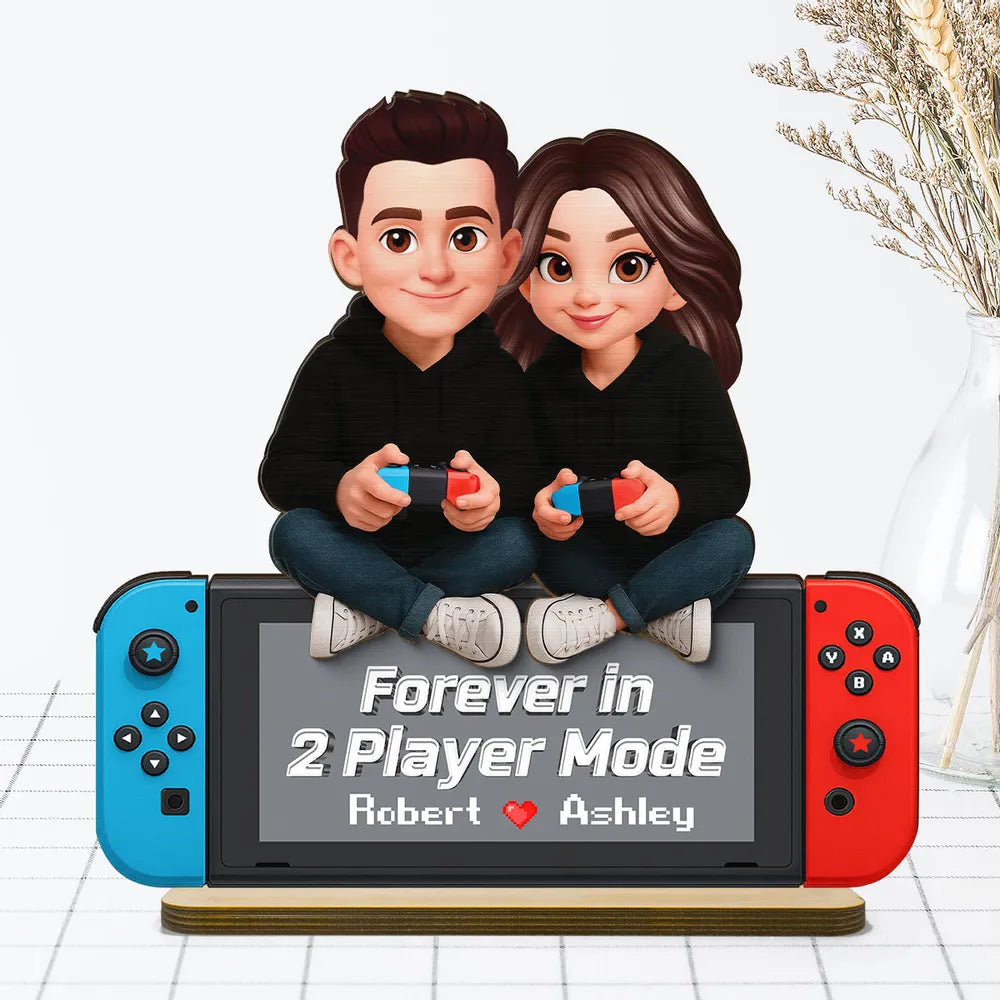 Personalized Couple Gaming Figurine - Custom Names - Romantic Gift Plaque MagicInPrints