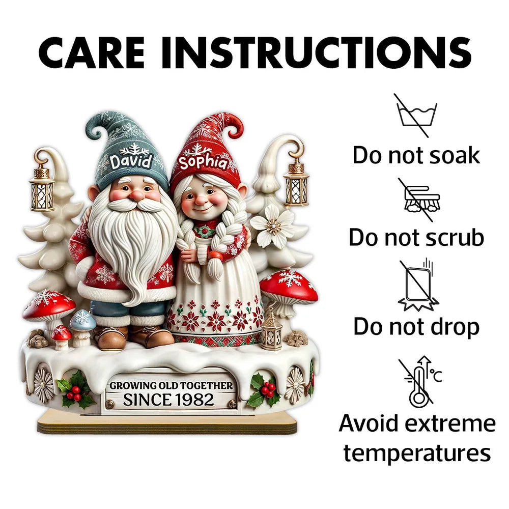 Personalized Gnome Couple Figurine for Couples - Anniversary Gift Plaque MagicInPrints
