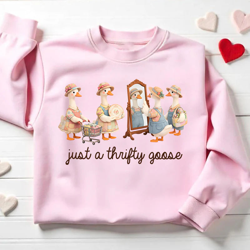 Funny Goose Sweatshirt for Women - Vintage Thrifty Style Cloth MagicInPrints