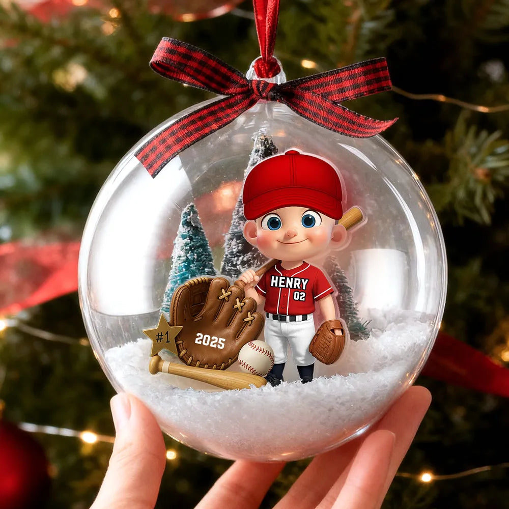 Personalized Baseball Christmas Ornament for Kids - Custom Name and Year Keepsake Ornament MagicInPrints